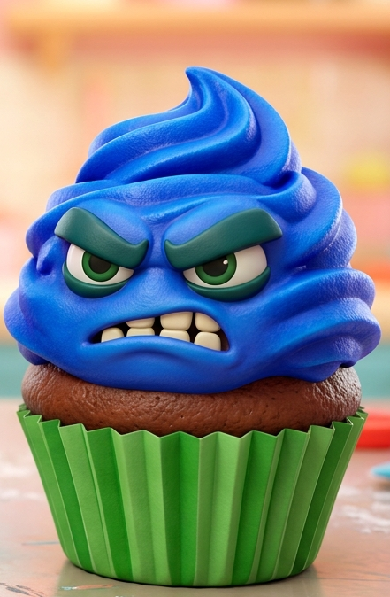 Angry Purple Cupcake